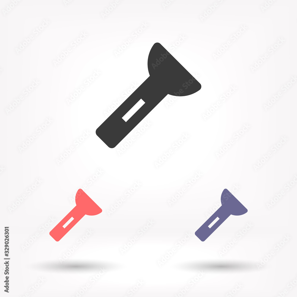Flashlight vector icon , lorem ipsum Flat design Flashlight vector icon , lorem ipsum Flat design