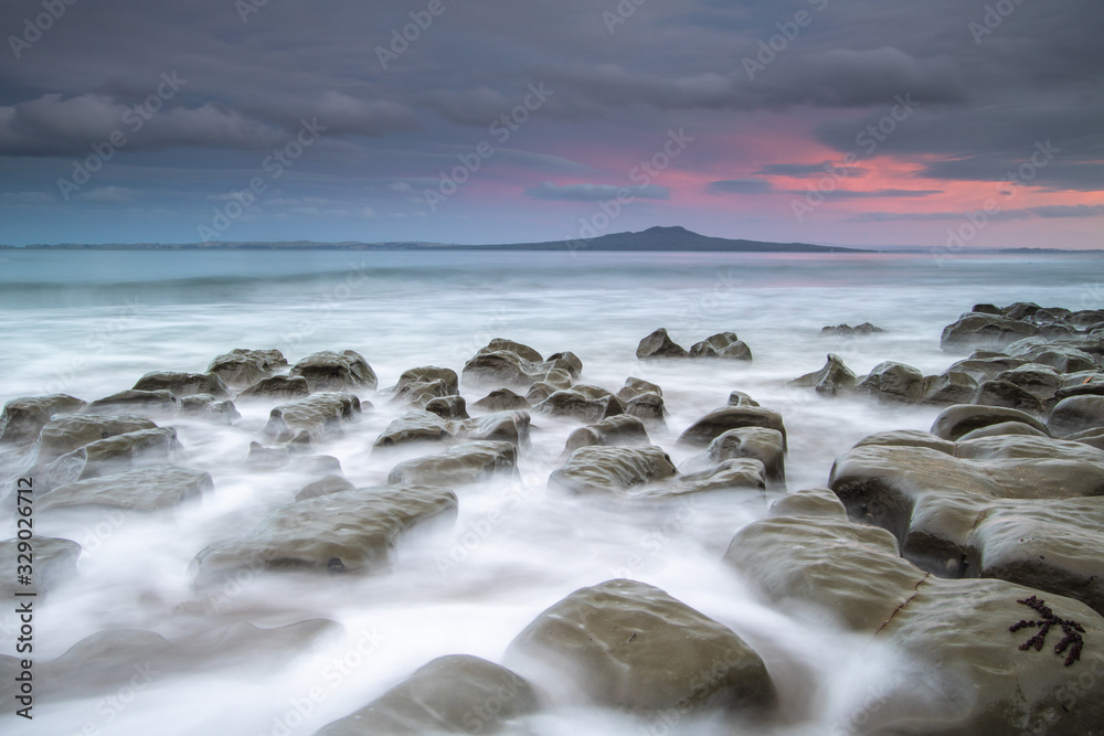 Moody sunset over Rangitoto