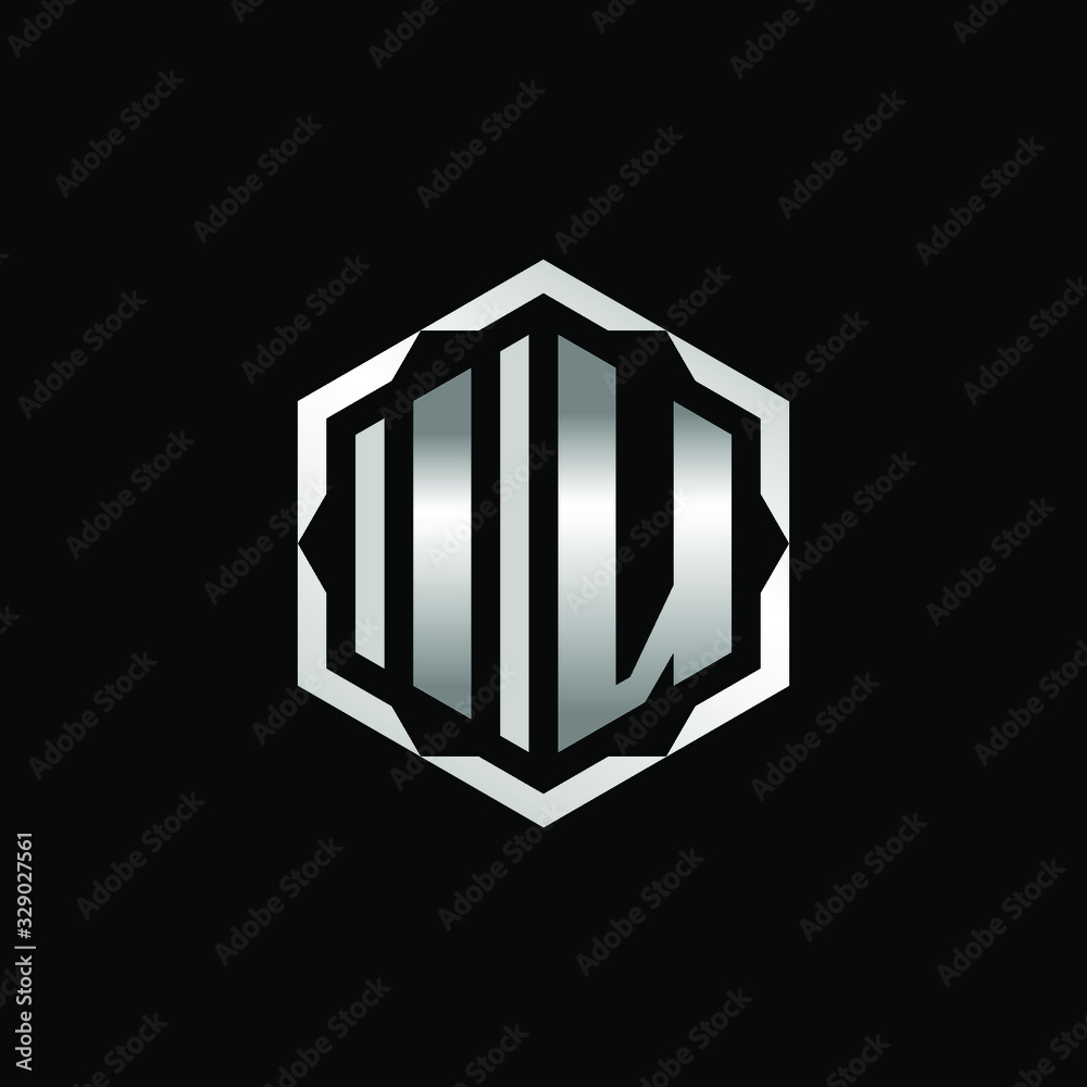 Initial Letters IU Hexagon Logo Design