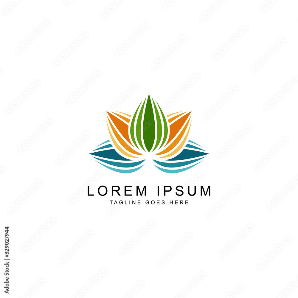 leaf colorful logo template