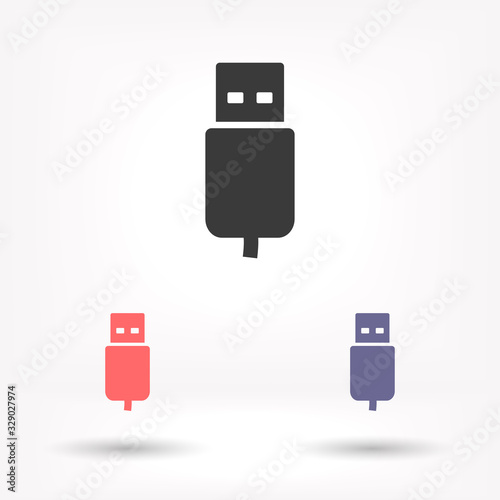 Flash drive vector icon , lorem ipsum Flat design