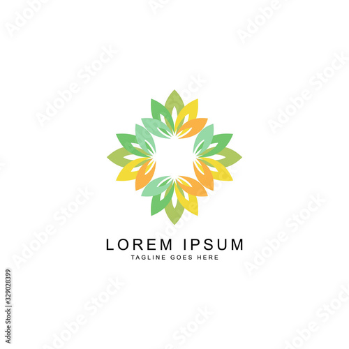 leaf colorful logo template