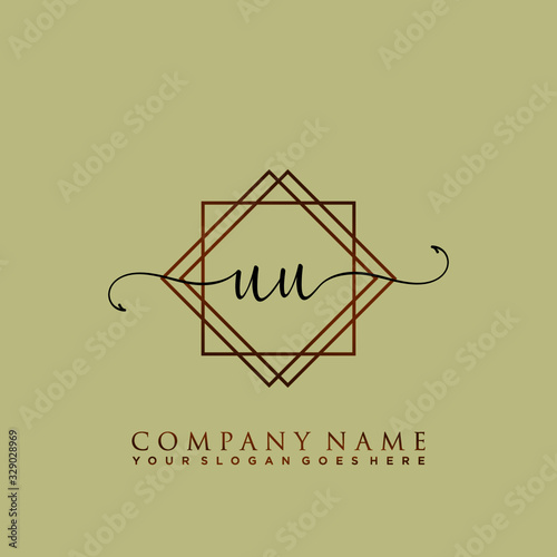 Initial Letter UU Signature Handwriting and Elegant Logo Design Template Vector photo