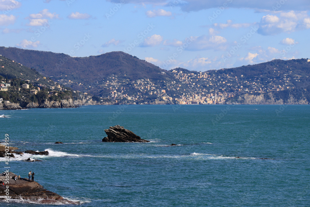 Splendida vista da Genova Nervi con Camogli sullo sfondo