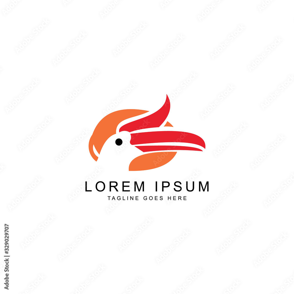 Obraz premium parrot logo template
