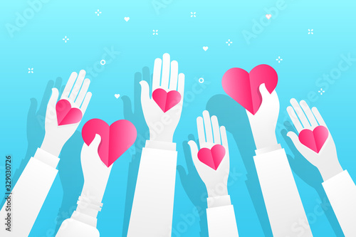 Concept of charity and donation. Give and share your love to people.