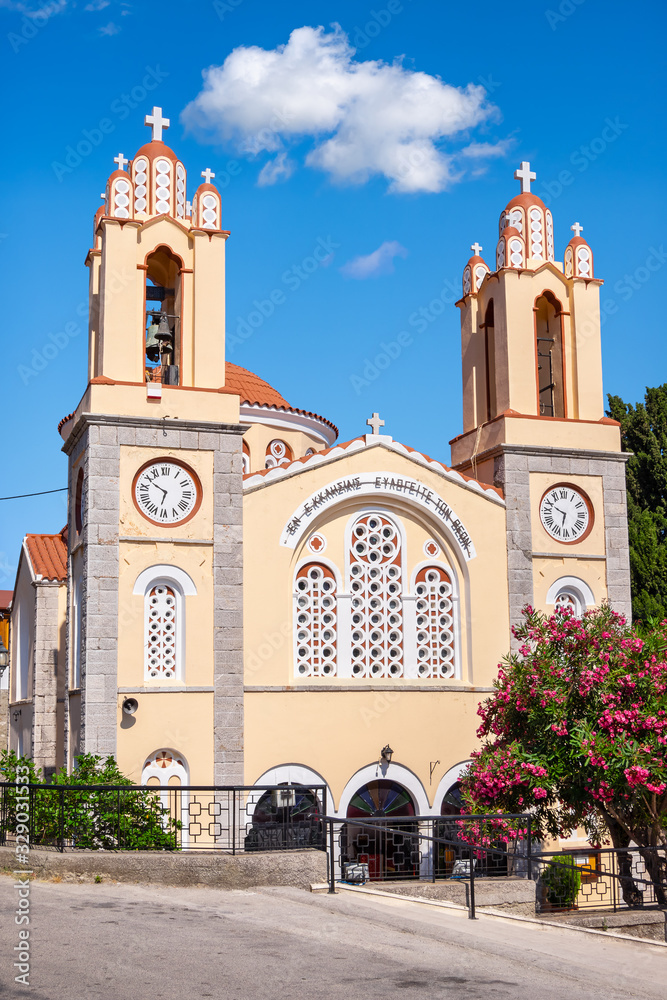 Obraz na plátně Siana church. Rhodes, Greece