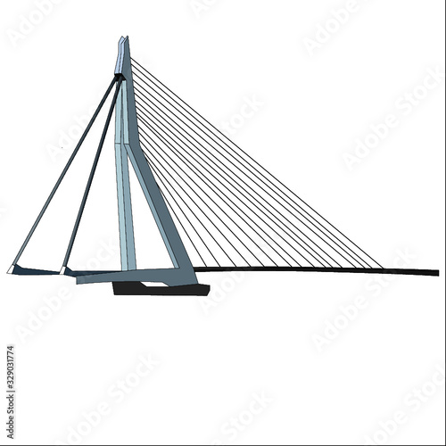 Rotterdam Erasmusbrug Zwaan