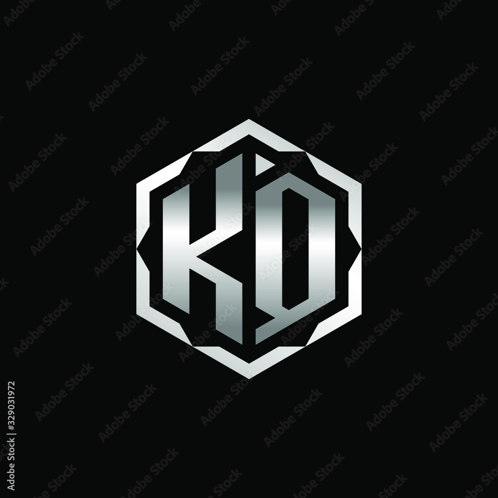 Initial Letters KQ Hexagon Logo Design Initial Letters KQ Hexagon Logo Design