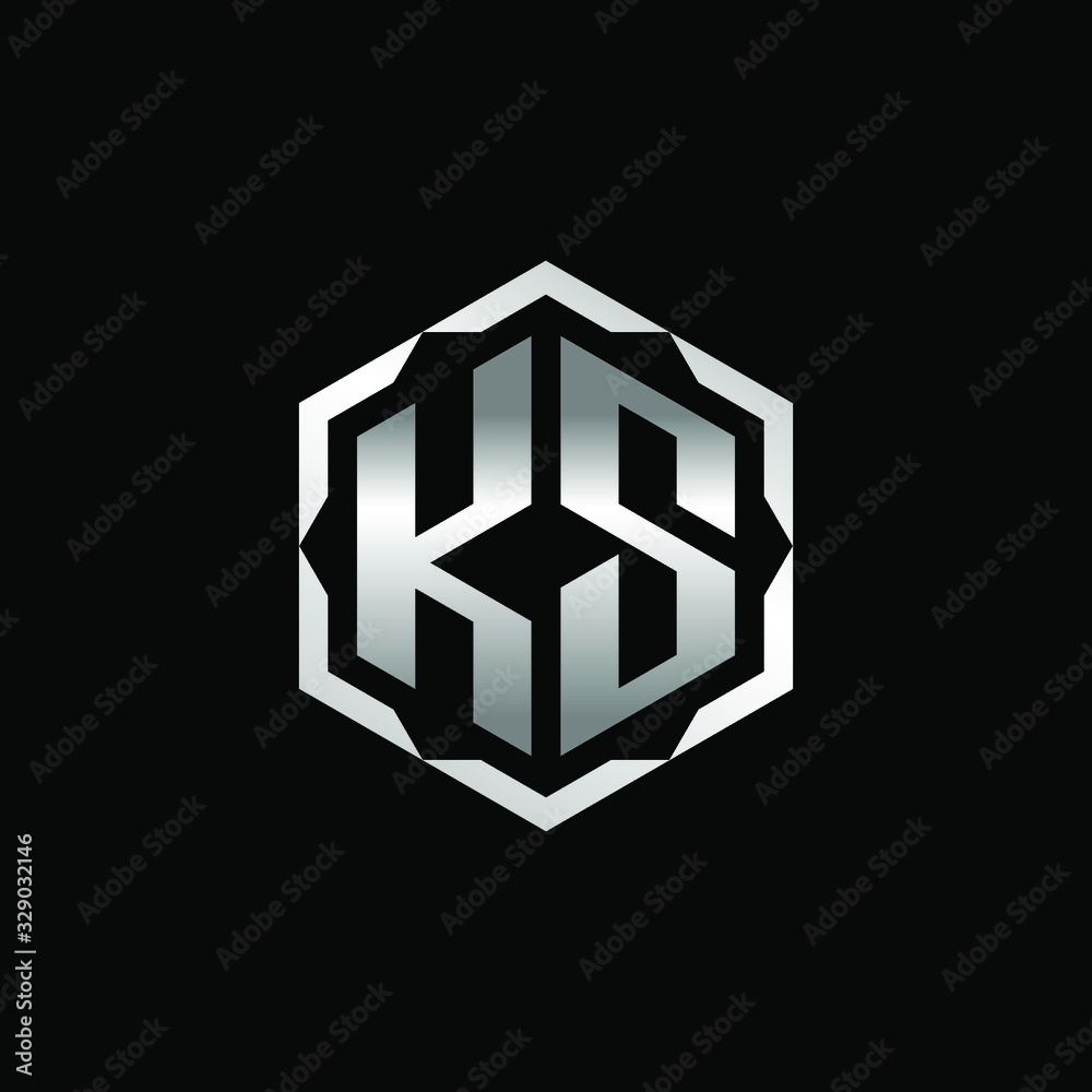 Initial Letters KS Hexagon Logo Design Initial Letters KS Hexagon Logo Design
