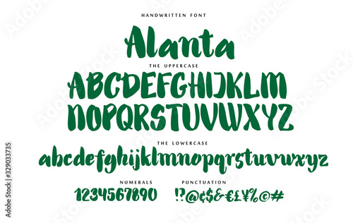 Hand drawn font vector alphabet set
