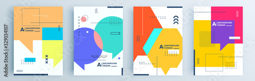 Modern abstract covers set, minimal covers design. Colorful geometric background, vector illustration.