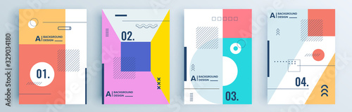 Modern abstract covers set, minimal covers design. Colorful geometric background, vector illustration.