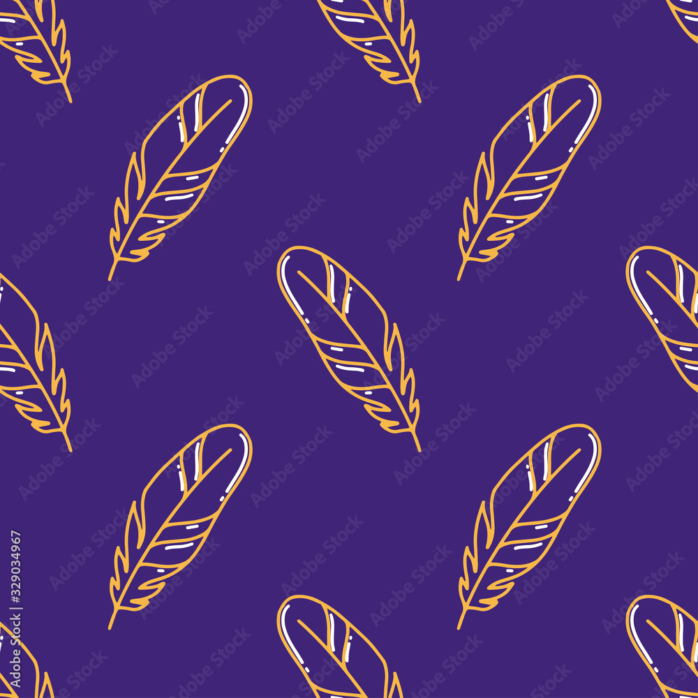 Magic seamless vector pattern with mystery stylized feathers Magic seamless vector pattern with mystery stylized feathers