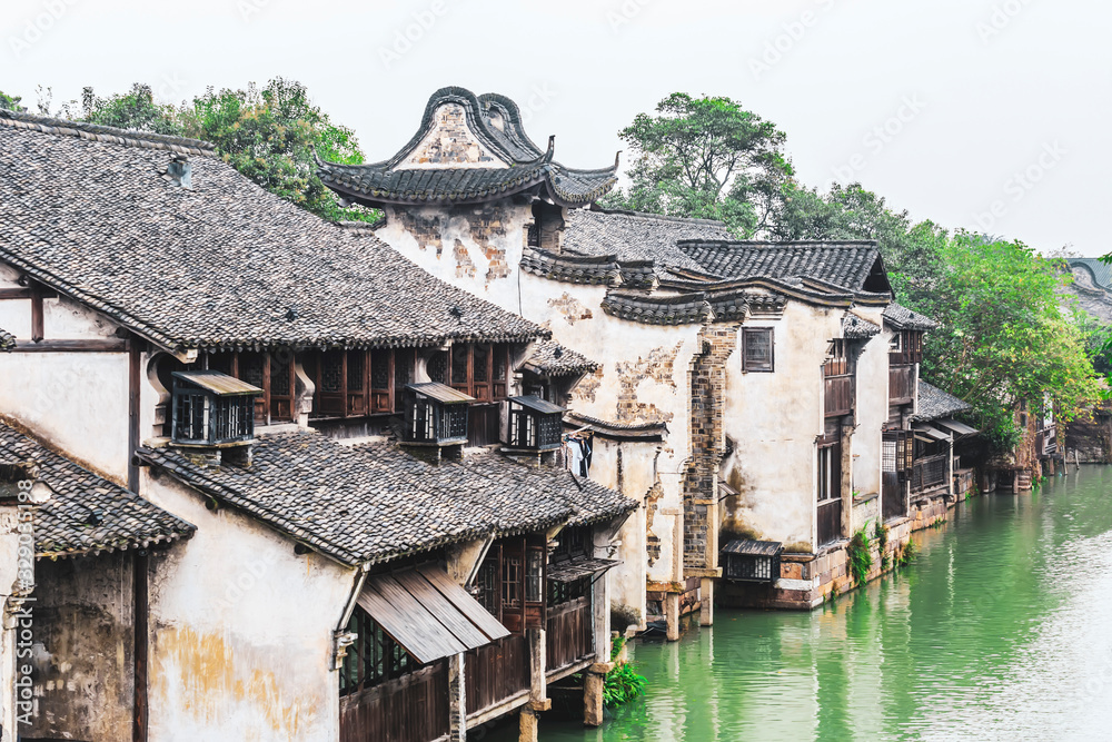 Ancient rivers and residential buildings in Wuzhen, Zhejiang Province.. Ancient rivers and residential buildings in Wuzhen, Zhejiang Province..