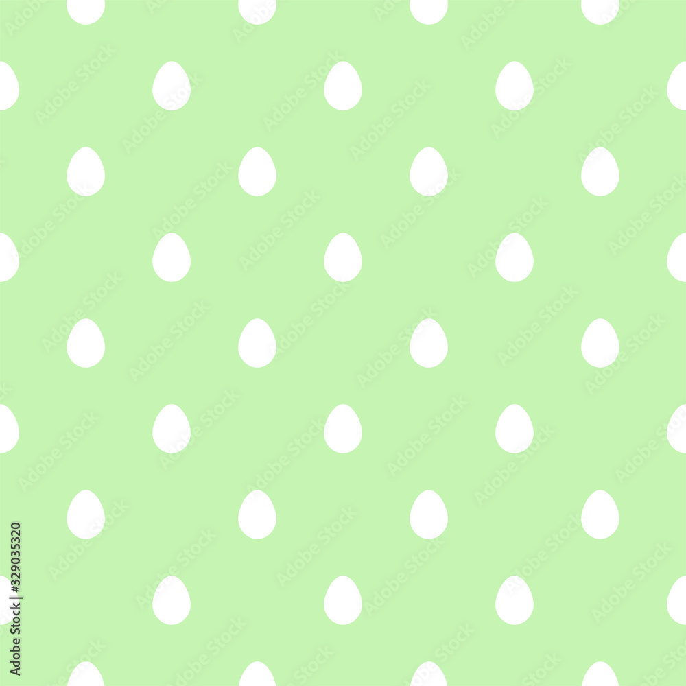 Cute easter background. Seamless pattern of white eggs on a light green background. Illustration in flat style. Vector 8 EPS. Cute easter background. Seamless pattern of white eggs on a light green background. Illustration in flat style. Vector 8 EPS.