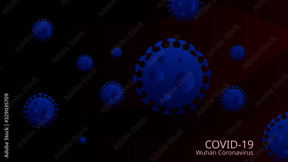 Wuhan coronavirus outbreak illustration background. covid-19, 2019-nCov. Novel Coronavirus. Global virus desease outbreak from china. virus illustration in gradient modern style