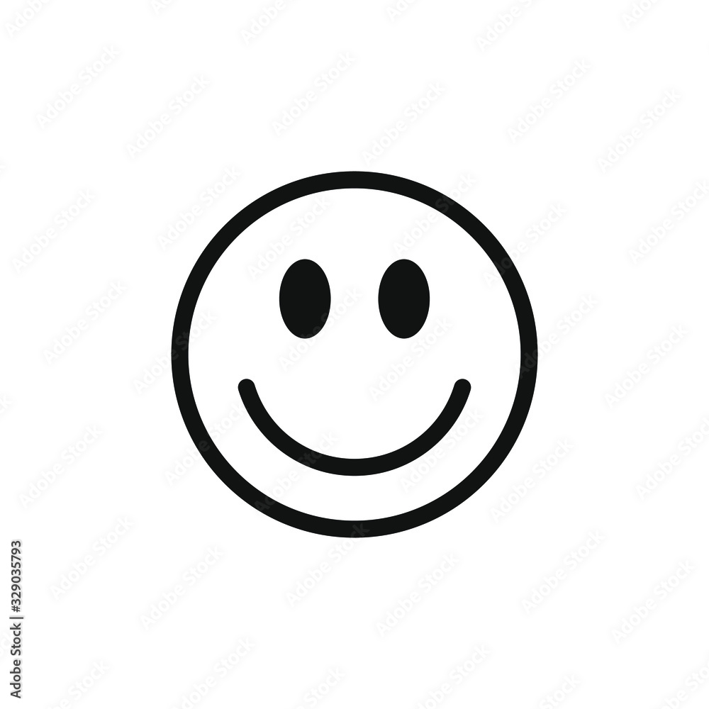 Smiley face emoji icon vector. Smiling symbol. Smile sign. Simple flat