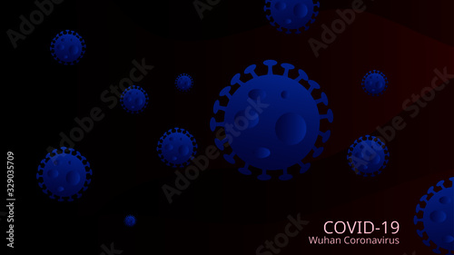 Wuhan coronavirus outbreak illustration background. covid-19, 2019-nCov. Novel Coronavirus. Global virus desease outbreak from china. virus illustration in gradient modern style