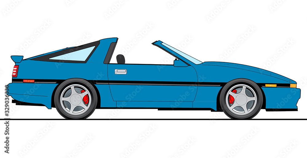 Illustration of old japanese car on white background Illustration of old japanese car on white background