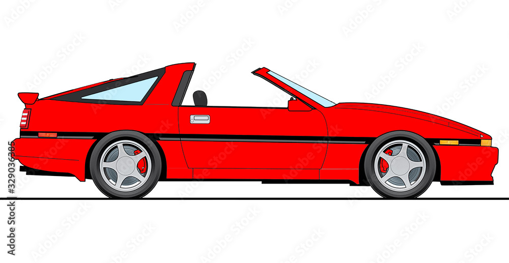 Φωτογραφία Illustration of old japanese car on white background