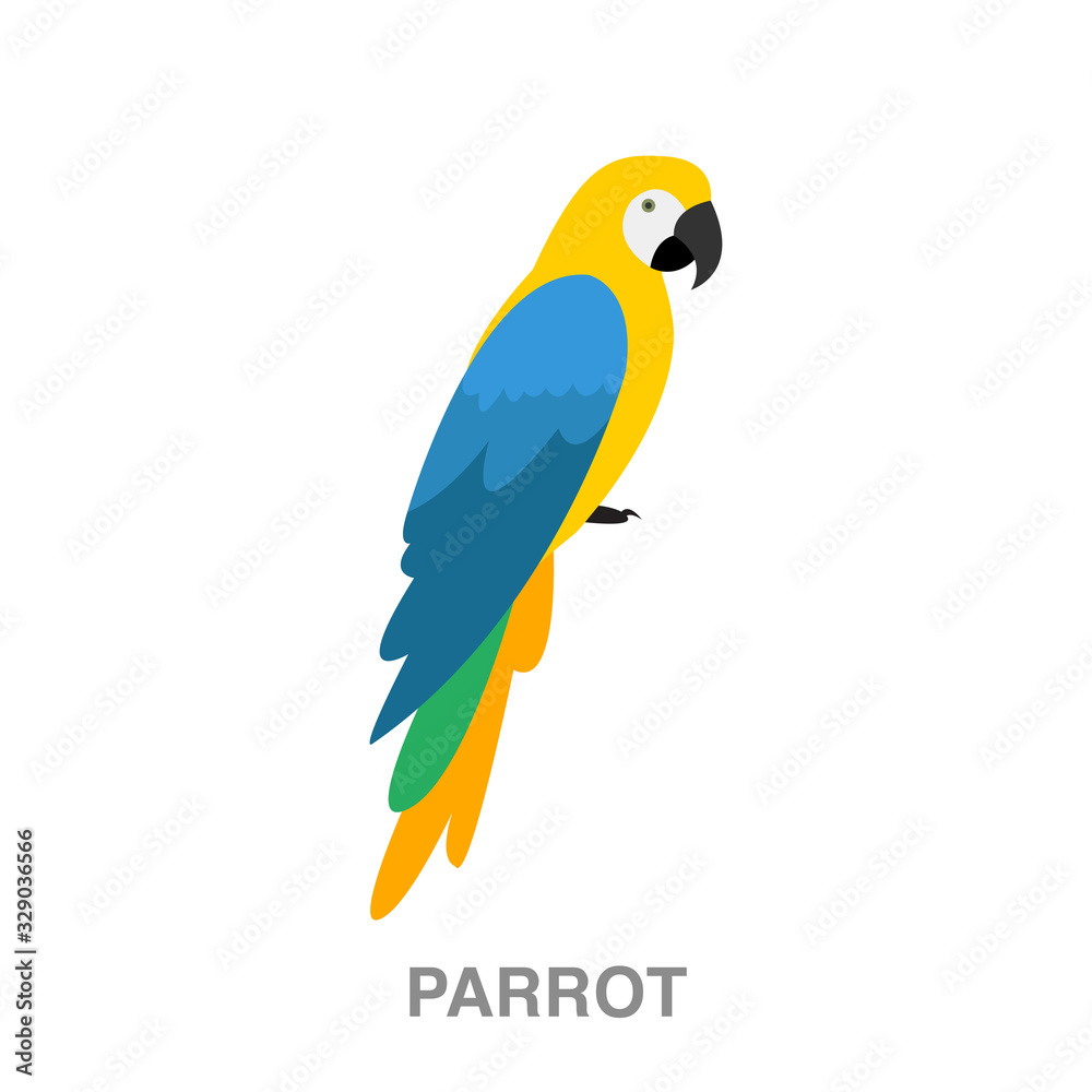 macaw parrot flat icon on white transparent background. You can be used black ant icon for several purposes.	