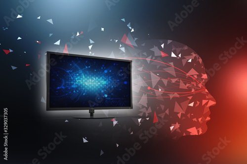 Digital Abstract technology background,3d illustration