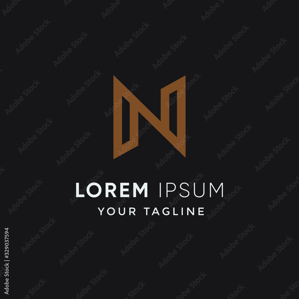 modern awesome letter n logo template