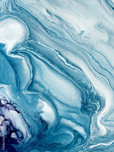 Blue creative painting, abstract hand painted background, marble texture