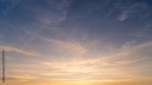 Sunset sky and clouds abstract background.