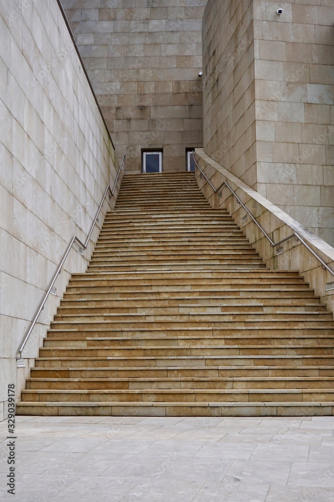 stairs structure on the street, architecture in Bilbao city Spain stairs structure on the street, architecture in Bilbao city Spain