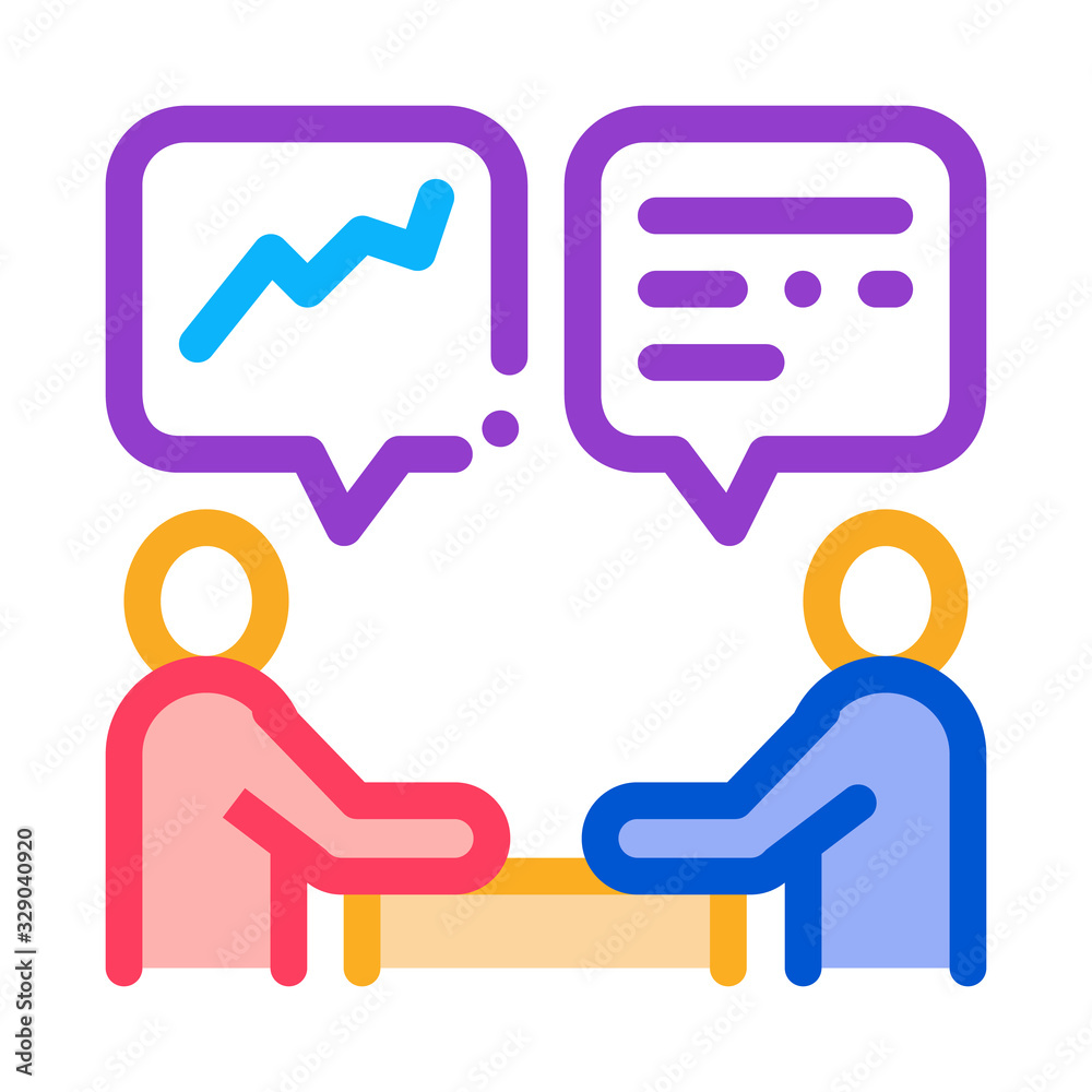 Human Discussing Icon Vector. Outline Human Discussing Sign. Color Isolated Contour Symbol Illustration Human Discussing Icon Vector. Outline Human Discussing Sign. Color Isolated Contour Symbol Illustration