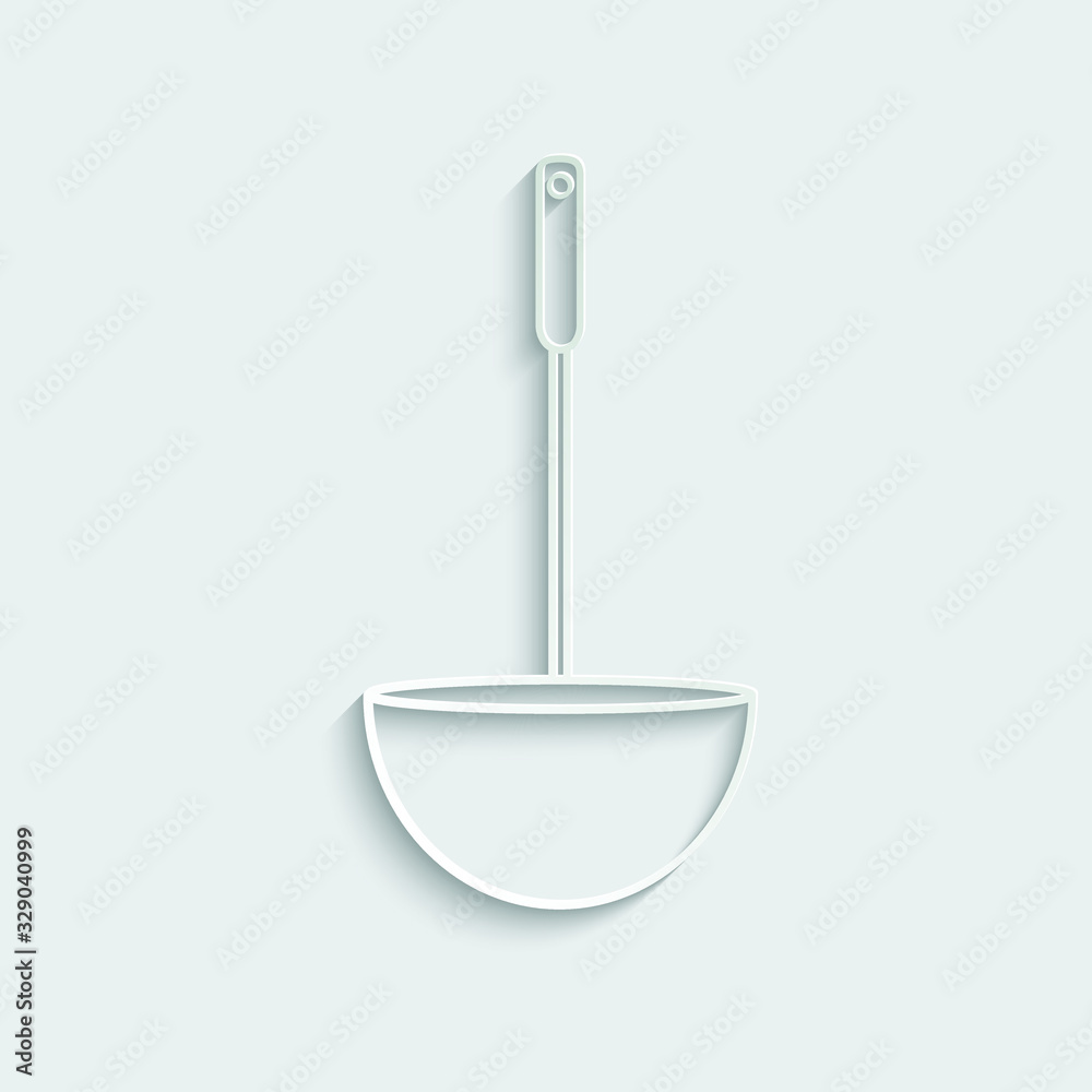 paper Kitchen ladle icon isolated on white background. Cooking icon. paper Kitchen ladle icon isolated on white background. Cooking icon.