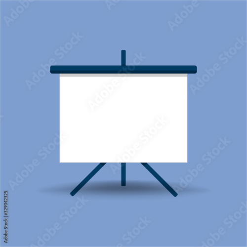 Screen projector for cinema, movie, games and meetings in flat design with shadow. Vector EPS 10