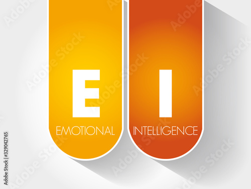 EI - Emotional Intelligence acronym, business concept background