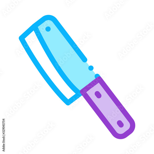 Hatchet Knife Icon Vector. Outline Hatchet Knife Sign. Color Isolated Contour Symbol Illustration