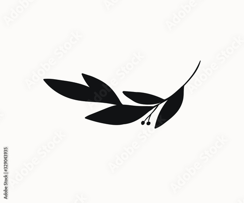 floral element silhouette graphics. hand drawn simple botanical plant illustrations for minimalistic graphic design projects. feminine logo elements, wedding invitation clip art for your creativity.