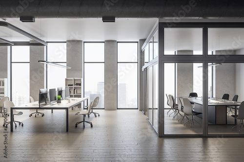 Bright contemporary office interior hall photo