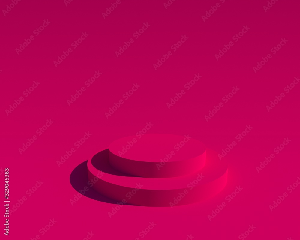 Obraz premium 3d gray black cylinder podium minimal studio background. Abstract 3d geometric shape object illustration render red. For business product presentation. Exhibition of fashion, perfume, cosmetics.