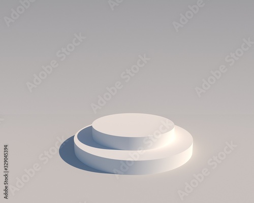 3d gray black cylinder podium minimal studio background. Abstract 3d geometric shape object illustration render Black and white. For business product presentation. Exhibition of fashion, perfume, cosm
