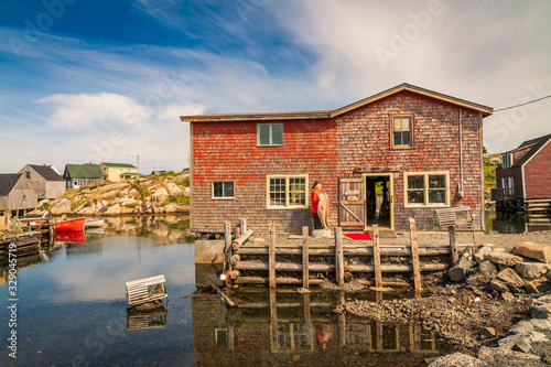 Beautiful Peggy's Cove on the coastline of Nova Scotia Canada on a fine August afternoon.