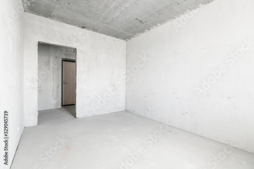 interior of the apartment without decoration in gray colors