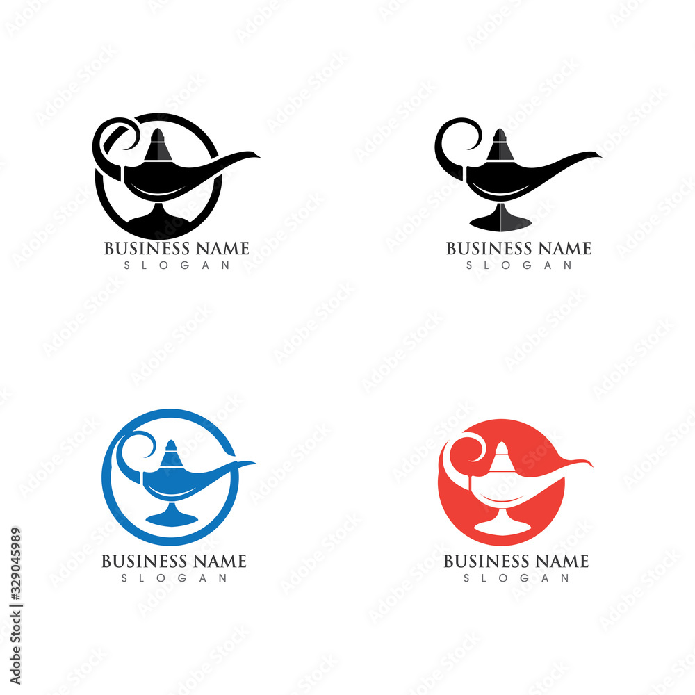 Magic lamp logo vector illustration Stock Vector | Adobe Stock