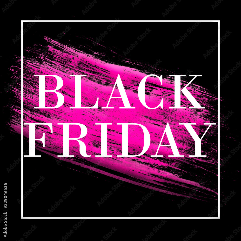 Black friday sale modern banner concept with purple paint smear