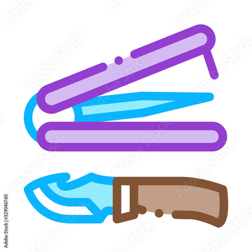 All Purpose Knife Icon Vector. Outline All Purpose Knife Sign. Color Isolated Contour Symbol Illustration