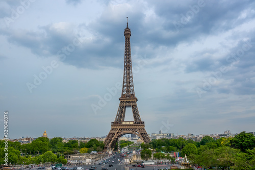 Eiffel Tower on a Cloudy Evening