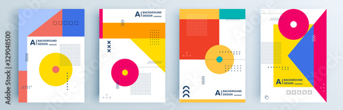 Modern abstract covers set, minimal covers design. Colorful geometric background, vector illustration.