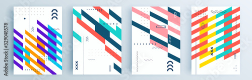 Modern abstract covers set, minimal covers design. Colorful geometric background, vector illustration.