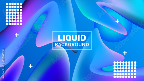 LANDING PAGE WITH LIQUID COLOR. GRADIENT BLUE PINK FRESH COLOR BACKGROUND. MODERN ABSTRACT COLORFUL STYLE VECTOR