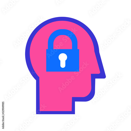 Introvert personality type color flat vector icon